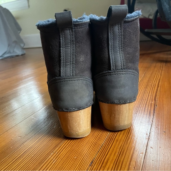 No. 6 Womens Navy Blue Ankle Winter Shearling Clog Boots Size 40. - Picture 3 of 5